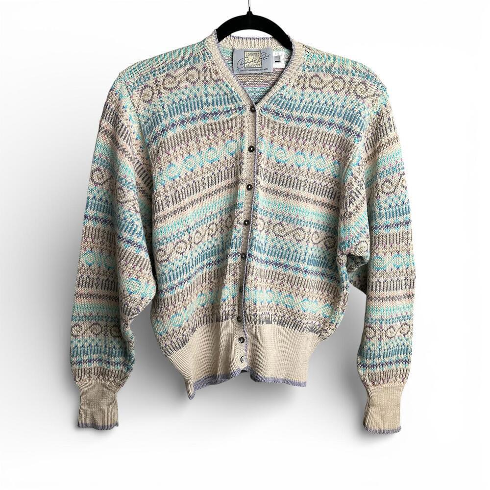 Vintage Hand Framed Knitwear Cardigan Sweater